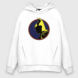 Толстовка оверсайз мужская Ночь Бэтмена, цвет: белый