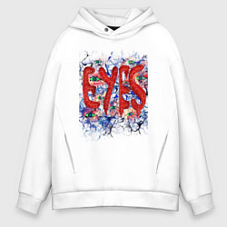 Толстовка оверсайз мужская Eyes halloween, цвет: белый