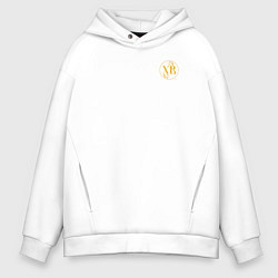 Толстовка оверсайз мужская Христос воскресе желтый узор, цвет: белый