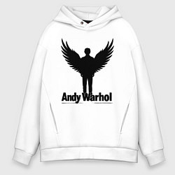 Толстовка оверсайз мужская Крылатый Энди Уорхол, цвет: белый