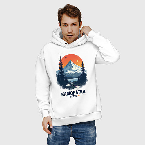 Мужское худи оверсайз Kamchatka / Белый – фото 3