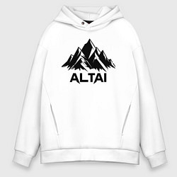 Толстовка оверсайз мужская Алтай горы, цвет: белый