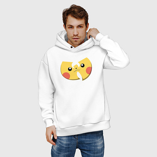 Мужское худи оверсайз Wu-tang Pikachu / Белый – фото 3