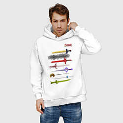 Толстовка оверсайз мужская Adventure time swords, цвет: белый — фото 2