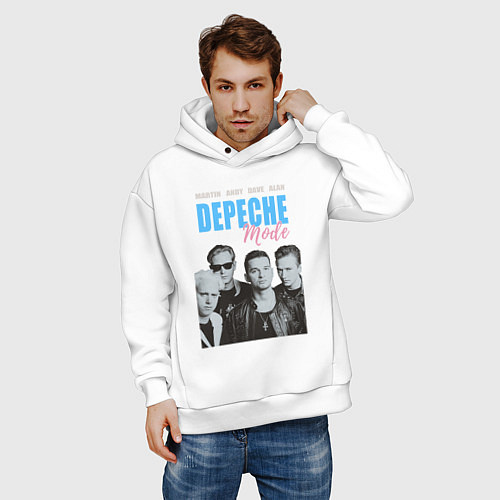 Мужское худи оверсайз Depeche Mode Violator portrait / Белый – фото 3