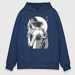 Толстовка оверсайз мужская One piece Луффи взрослый, цвет: тёмно-синий