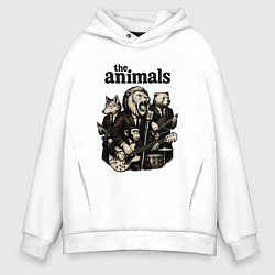 Толстовка оверсайз мужская The animals группа из зверей, цвет: белый