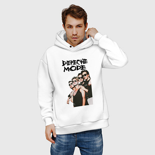Мужское худи оверсайз Depeche Mode 1990 - Violator / Белый – фото 3