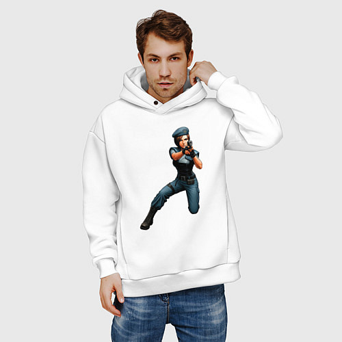 Мужское худи оверсайз Джилл Валентайн Resident Evil / Белый – фото 3