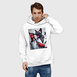 Толстовка оверсайз мужская Рэпер Корниш-рекс - музыкальная фантазия, цвет: белый — фото 2