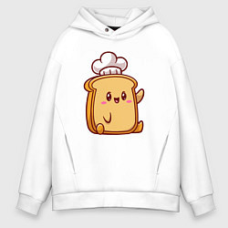 Толстовка оверсайз мужская Повар хлебушек, цвет: белый