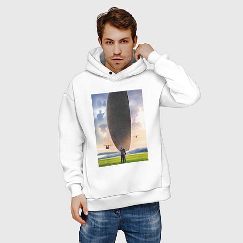 Мужское худи оверсайз Прибытие / Белый – фото 3