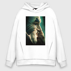 Толстовка оверсайз мужская Улыбка Джокера, цвет: белый