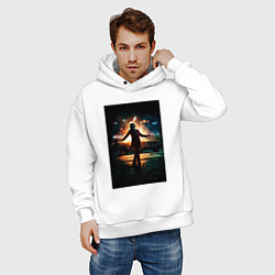 Толстовка оверсайз мужская Joker on fire, цвет: белый — фото 2