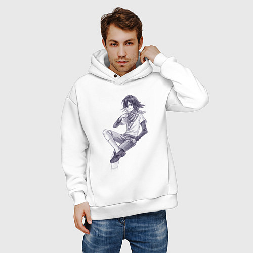 Мужское худи оверсайз Данганронпа V3 - Кокичи Ома / Белый – фото 3
