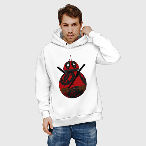 Мужское худи оверсайз Droid Deadpool / Белый – фото 3