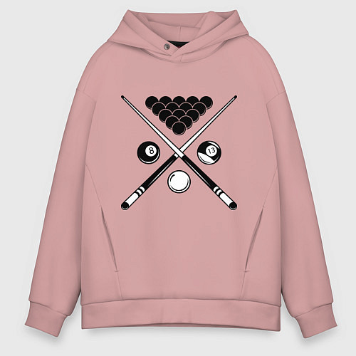 Мужское худи оверсайз Бильярд (пул) / Пыльно-розовый – фото 1