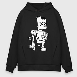 Толстовка оверсайз мужская Bart Simpsons Zombie, цвет: черный
