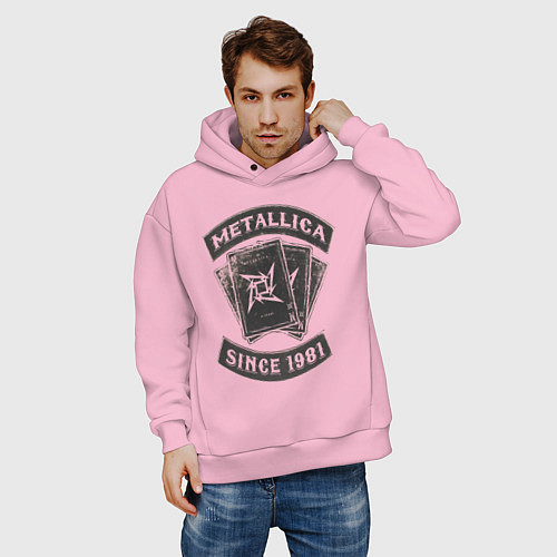 Мужское худи оверсайз Metallica: since 1981 / Светло-розовый – фото 3