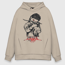 Толстовка оверсайз мужская Chelsea Grin: Demon Girl, цвет: миндальный