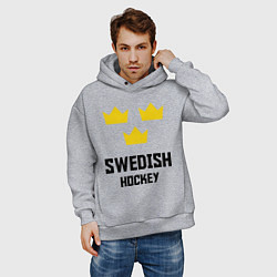 Толстовка оверсайз мужская Swedish Hockey, цвет: меланж — фото 2