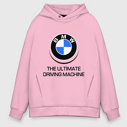 Толстовка оверсайз мужская BMW Driving Machine, цвет: светло-розовый