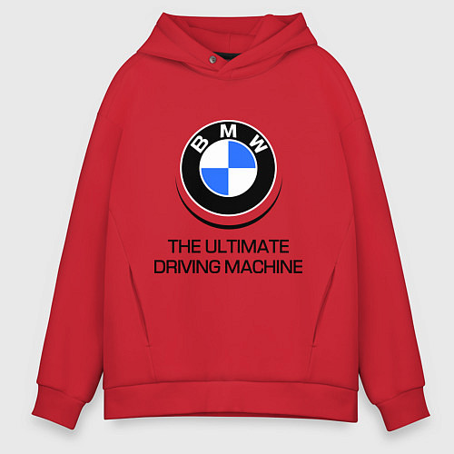 Мужское худи оверсайз BMW Driving Machine / Красный – фото 1