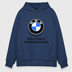 Толстовка оверсайз мужская BMW Driving Machine, цвет: тёмно-синий