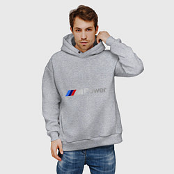 Толстовка оверсайз мужская BMW M Power, цвет: меланж — фото 2