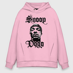 Толстовка оверсайз мужская Snoop Dogg Face, цвет: светло-розовый