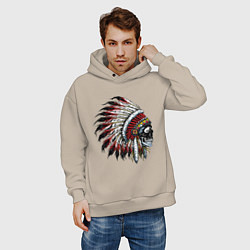 Толстовка оверсайз мужская Индеец, цвет: миндальный — фото 2