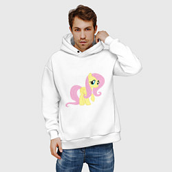 Толстовка оверсайз мужская Пони пегас Флаттершай, цвет: белый — фото 2