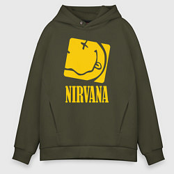 Толстовка оверсайз мужская Nirvana Cube, цвет: хаки