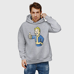 Толстовка оверсайз мужская Fallout vault boy, цвет: меланж — фото 2