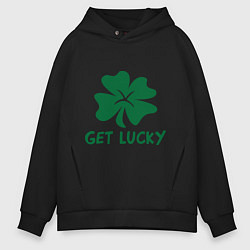 Толстовка оверсайз мужская Get lucky, цвет: черный