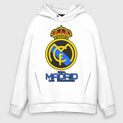 Толстовка оверсайз мужская Real Madrid, цвет: белый