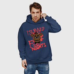 Толстовка оверсайз мужская I Survived Five Night, цвет: тёмно-синий — фото 2