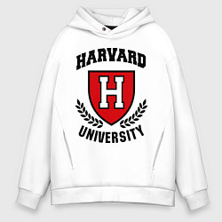 Толстовка оверсайз мужская Harvard University, цвет: белый