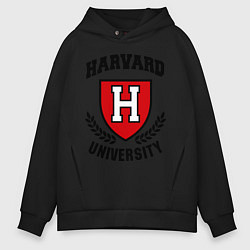 Толстовка оверсайз мужская Harvard University, цвет: черный