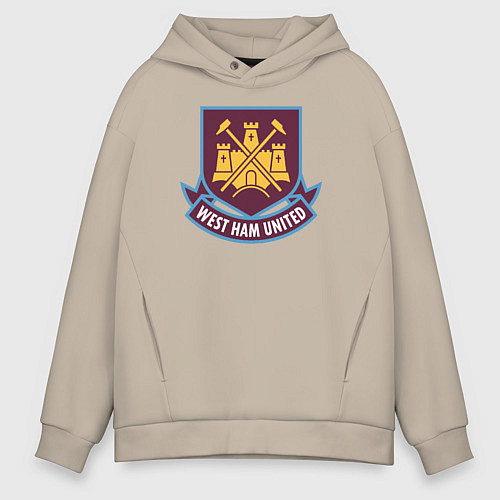 Мужское худи оверсайз West Ham United FC / Миндальный – фото 1