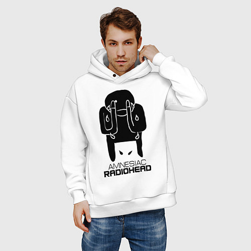 Мужское худи оверсайз Radiohead / Белый – фото 3