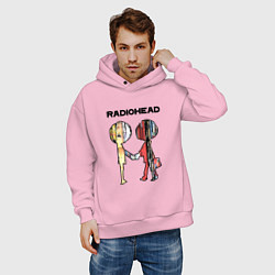 Толстовка оверсайз мужская Radiohead Peoples, цвет: светло-розовый — фото 2