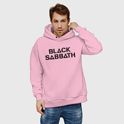Толстовка оверсайз мужская Black Sabbath, цвет: светло-розовый — фото 2