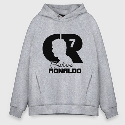 Мужское худи оверсайз CR Ronaldo 07 / Меланж – фото 1