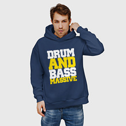 Толстовка оверсайз мужская DRUM AND BASS MASSIVE, цвет: тёмно-синий — фото 2
