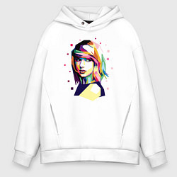 Толстовка оверсайз мужская Taylor Swift Art, цвет: белый