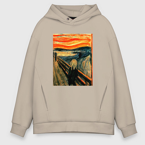 Мужское худи оверсайз Крик / Миндальный – фото 1