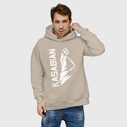 Мужское худи оверсайз Kasabian / Миндальный – фото 3