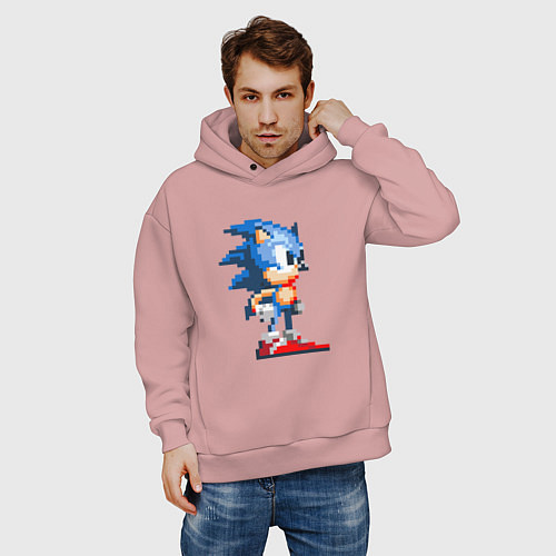 Мужское худи оверсайз Sonic / Пыльно-розовый – фото 3