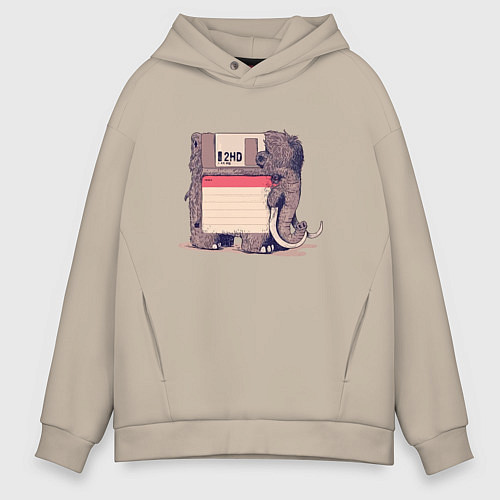 Мужское худи оверсайз Вымершие виды / Миндальный – фото 1